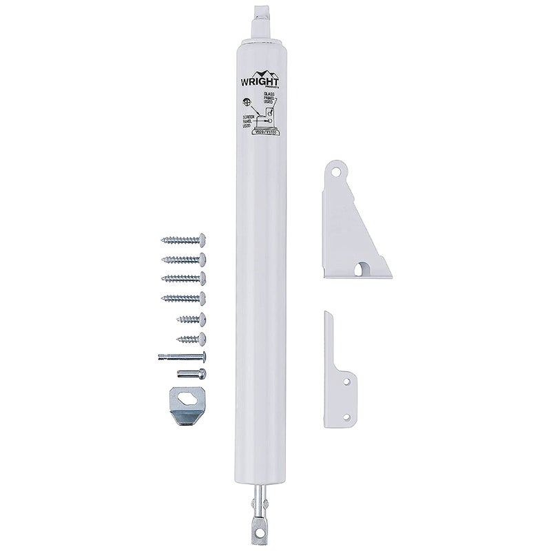 Wright Products Standard Duty Pneumatic Screen & Storm Door Closer â€“ Adjustable Closing Speed, Quiet Operation, Easy Installation (Transitional, White) - Image 1